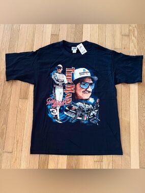 Vintage Deadstock Dale Earnhardt T Shirt Graphic Lee Sport Black Large NASCAR